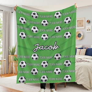 Personalized Soccer Blanket, Soccer Blanket, Gift for Soccer Player, Soccer Gift, Custom soccer ball, Soccer Lover Gifts