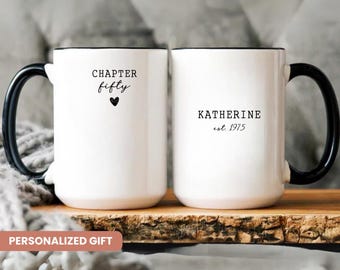 50th Birthday Gift for Women, 50th Birthday Mug, Personalized Birthday Gifts Funny 50th coffee cup 1974, Custom Gift For 50 Year Old