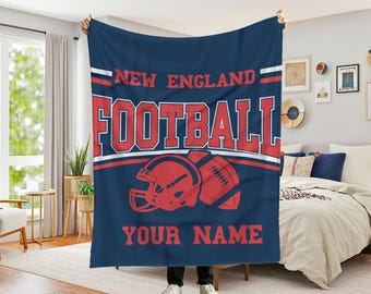 New England Blanket, Patriots Blanket, Patriots Gifts, New England Patriots Blanket, Personalized Football Blanket, Sports Fan Gift