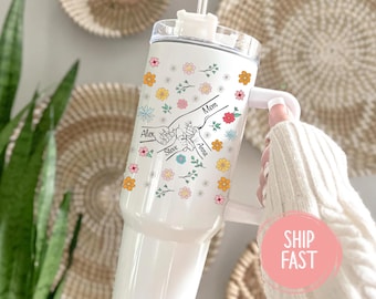 Custom Mom Tumbler, Custom Mom Tumbler With Kids Names, Mom with Kids Names, Mother's Day Gift, Gifts For Mom, Custom Grandma Tumbler