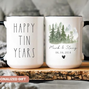 Personalized Tin Years Mug, Tin Year Anniversary Mug, Tin Year Anniversary Gift, Customized Husband Gift, Personalized Anniversary Gifts