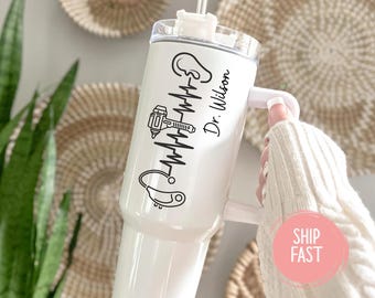Personalized Audiologist Tumbler, Audiology Student, Audiologist Gifts, Graduation Tumbler, Student Gift, Ear Doctor Gift
