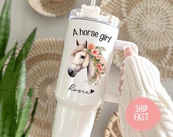 Horse Tumbler Gift, Personalized Horse Tumbler, Horse Gifts, Horse Lover Gift, Horse Rider Gifts, Gift For Horse Owner, Girls Horse Mug