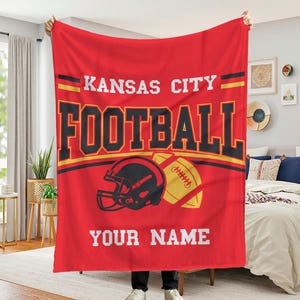 kansas City Football, Chiefs Blanket, KC chiefs, Football Blanket, Sport Fan Gift, Football Lover Gift, KC Football, Chiefs blanket