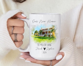 Custom Home Mug, Custom New Home Owner Gift, Funny Housewarming Gift,Housewarming Party Gift,Home Owner Mug,New Homeowner Gift,Portrait Home