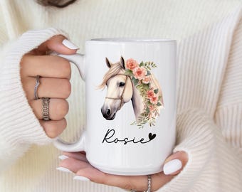 Personalized Custom Horse Gif, Horse Lover Gift,Girls Horse Mug,Gift For Horse Owner,Farmer Mug,Horse Gift,Horse Mug,Horse Present for Girls