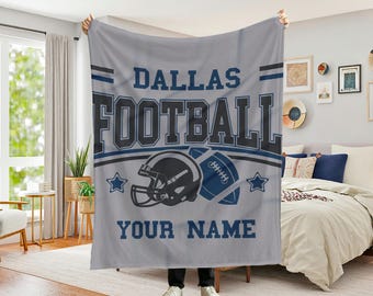 Personalized Dallas Balnket, Dallas Football, Personalized Football Blankets, Custom Football Gift, Football Blanket, Football Fan Gifts