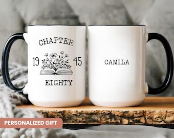 80th birthday gift for women, 80th birthday Mug, Wildflower Custom Mug, 8O Birthday Gifts,  happy 80th birthday Mug, Funny Birthday Gift