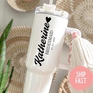 Personalized Bridal Party Tumbler, Personalized Maid of Honor Tumbler, Bridesmaid Proposal Gift, Wedding Tumbler,  Maid of Honor Tumbler,