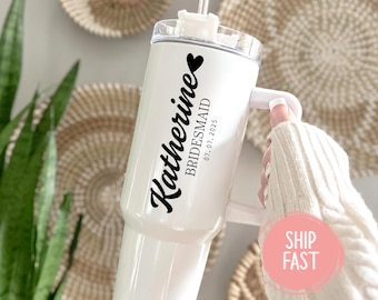 Personalized Bridal Party Tumbler, Personalized Maid of Honor Tumbler, Bridesmaid Proposal Gift, Wedding Tumbler,  Maid of Honor Tumbler,