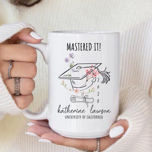 Personalized Graduation Mug, Mastered It 2025 Mug, Masters Degree Gift, Personalized Graduation Gift, Grad Gift, Senior Graduation Gift