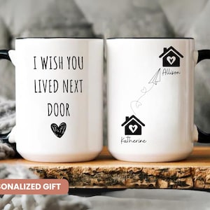 Long Distance Friendship Gift, Custom Friend Coffee Mug, BFF Gift, Moving Away Present Bestie Gift, Mug for Sister, Bestie Mug