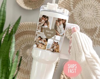 Custom Photo Collage Tumbler 20 40 oz, Photos Collage Mommy Gift, Personalized Image Tumbler for Grandma, Personalized Tumbler with Photos