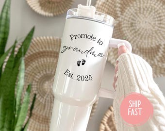 Custom Grandma Tumbler, Personalized First Time Grandma, Pregnancy Announcement Tumblers, First Time Grandma Gifts, Grandma Tumbler