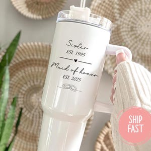 Personalized Bridal Party Tumbler, Personalized Maid of Honor Tumbler, Bridesmaid Proposal Gift, Wedding Tumbler,  Maid of Honor Tumbler,