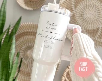 Personalized Bridal Party Tumbler, Personalized Maid of Honor Tumbler, Bridesmaid Proposal Gift, Wedding Tumbler,  Maid of Honor Tumbler,