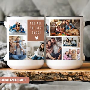 Custom First Time Fathers Day Photo Collage Mug, Custom Photo Collage Gift, Fathers Day Gifts, Mug Gift For Daddy, Custom Text Mug