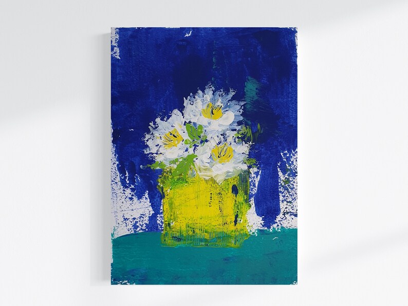 Abstract Floral Painting, Original Art, Flowers Bouquet, Still Life