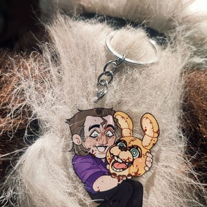 Henry Emily / William Afton FNAF double-sided acrylic keychain charm image 4