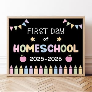&quot;Erster Tag der Schule Zeichen &quot;&quot;Printable Back to School&quot;&quot; 1st Day of Homeschool Schild&quot;