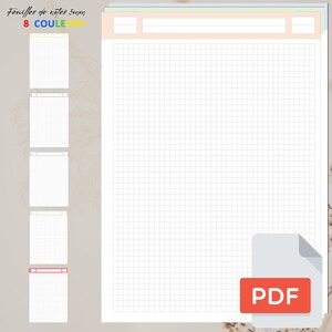 Printable Note Taking Templates | 8 Colors | Squared 5mm | Printable ...