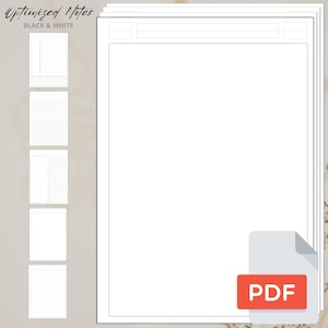 Printable Note Taking Templates | Bundle 6 Models | Printable Notepad ...