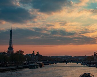 Sunset on the Seine Print: Minimalist Fine Art Landscape Photography