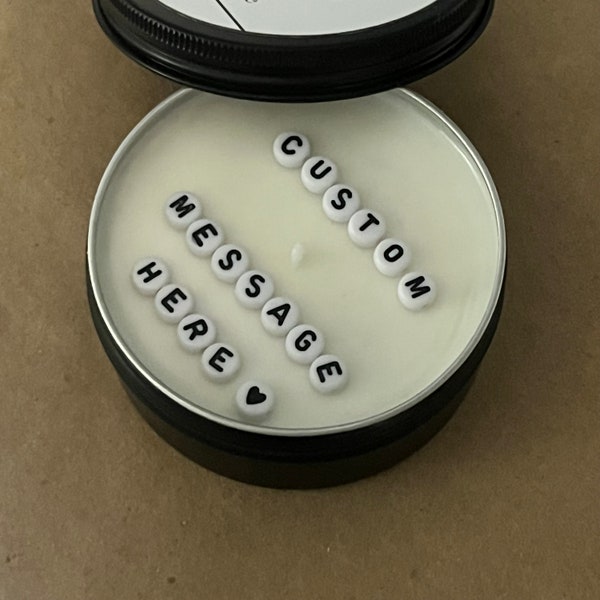 Secret Message Candle Natural Soy Wax 4oz. Valentine Gift Idea!