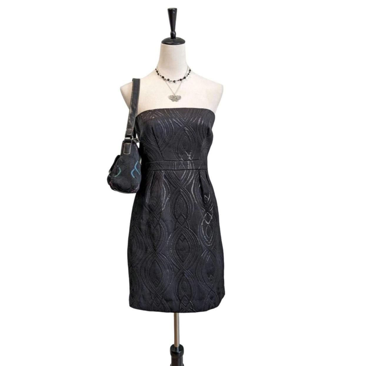 knit striped knitted bodycon dress Black Bodycon Dress Strapless Rib Jersey main image 1