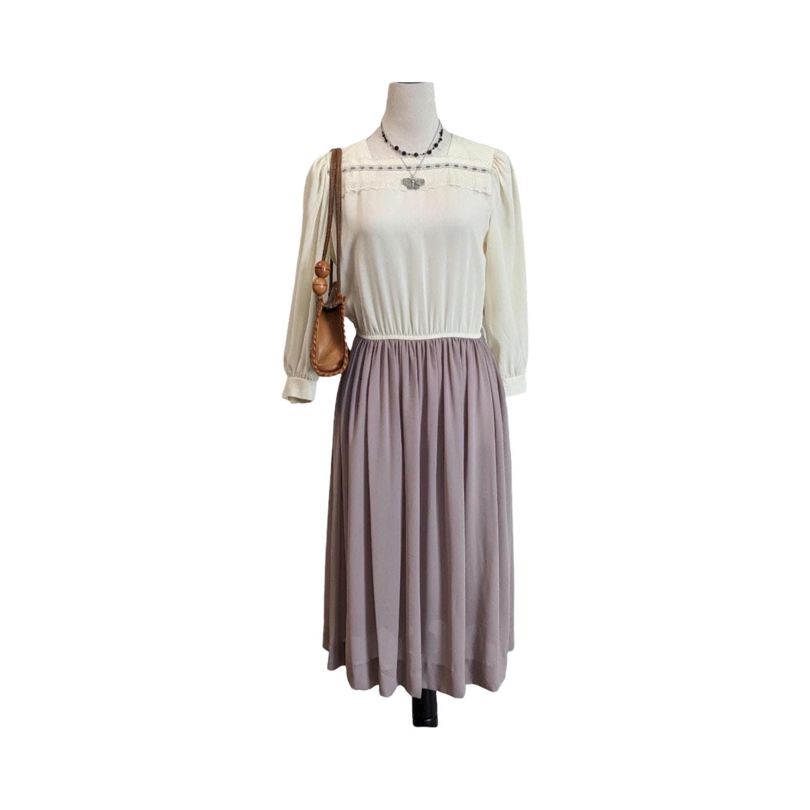 white christmas dresses Miss Me Women's Flowy Maxi Cream Dress
