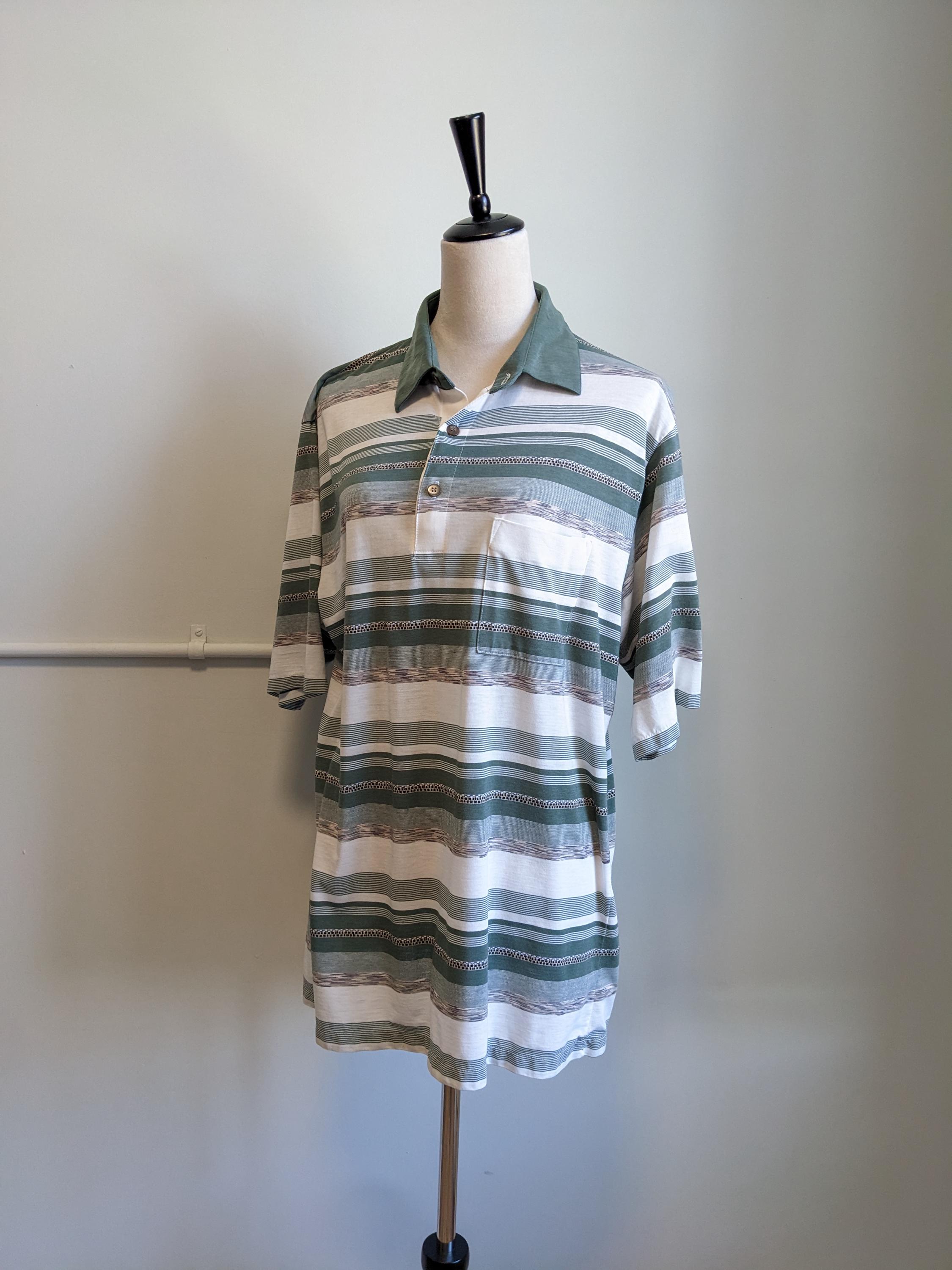 90s Striped Polo - Etsy