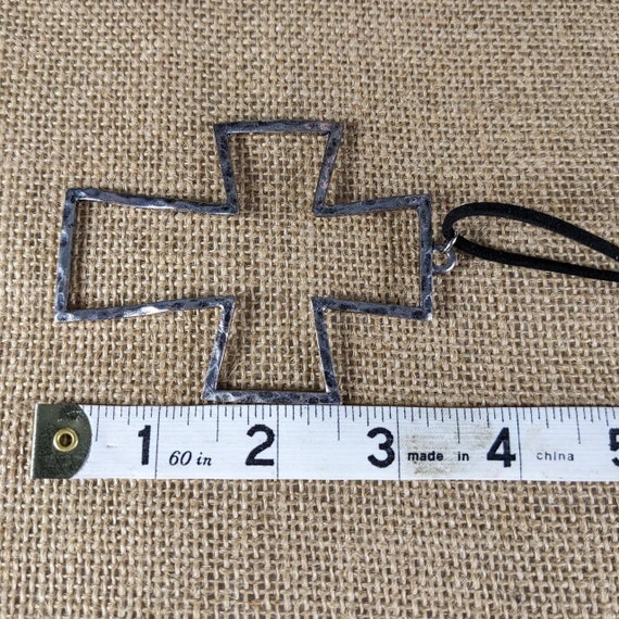 Vintage goth cross pendant choker. Reclaimed boho… - image 5