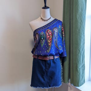 Vintage Y2K Coquette Paisley Blouse – M/L Purple Fairy Boho Floral Top by Rampage