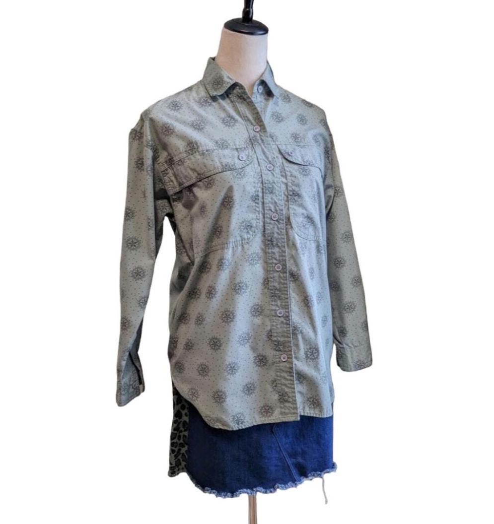 Sage Green Button up Shirt - Etsy