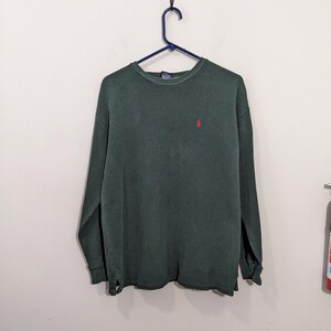 Y2k Ralph Lauren Thermal Vintage Y2K Grunge Indie Green Large 