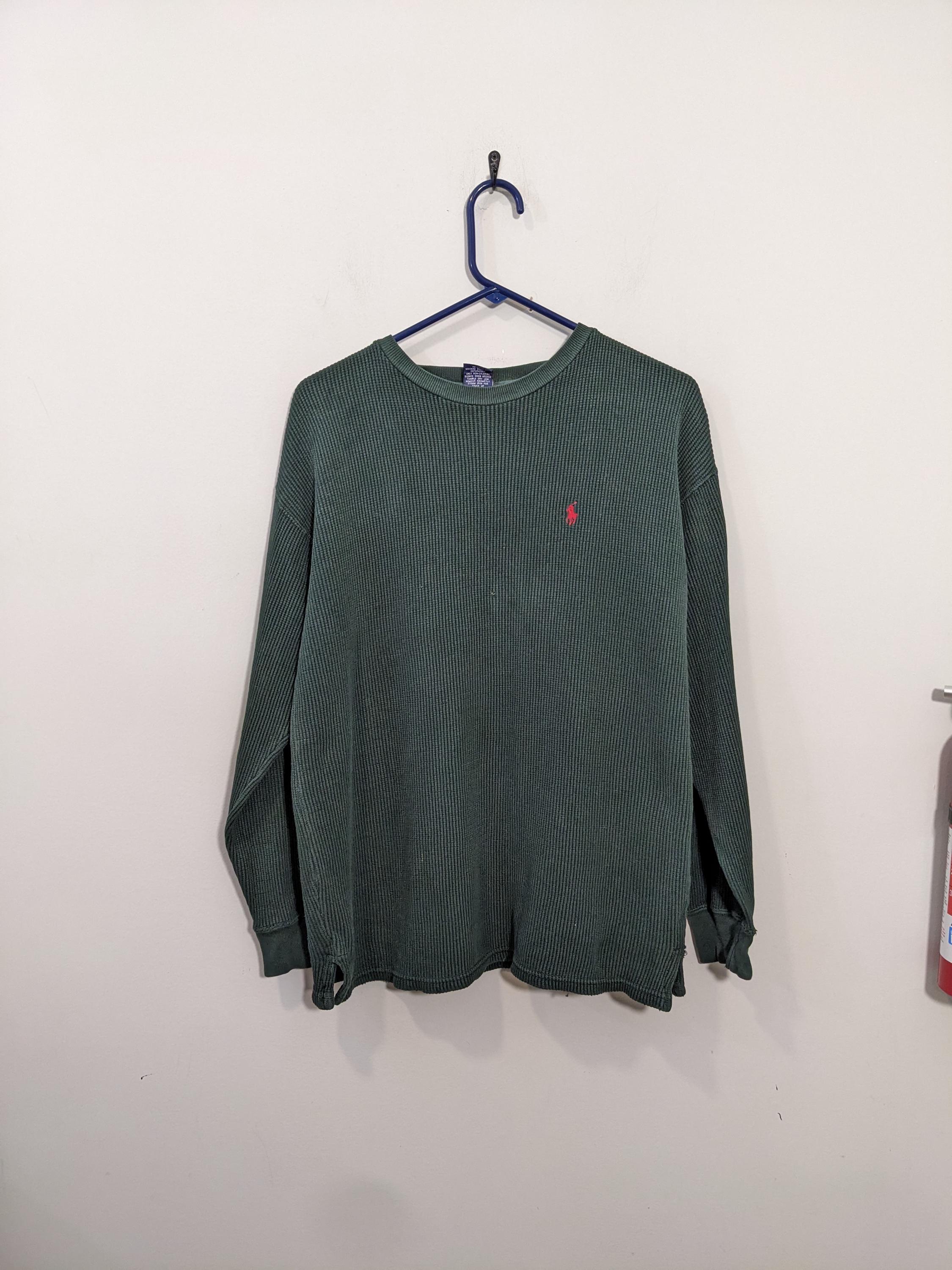 Y2k Ralph Lauren Thermal Vintage Y2K Grunge Indie Green Large 