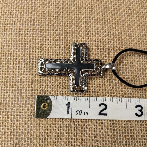 Vintage cross pendant choker. Reclaimed goth grun… - image 5