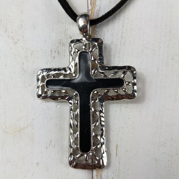 Vintage cross pendant choker. Reclaimed goth grun… - image 7