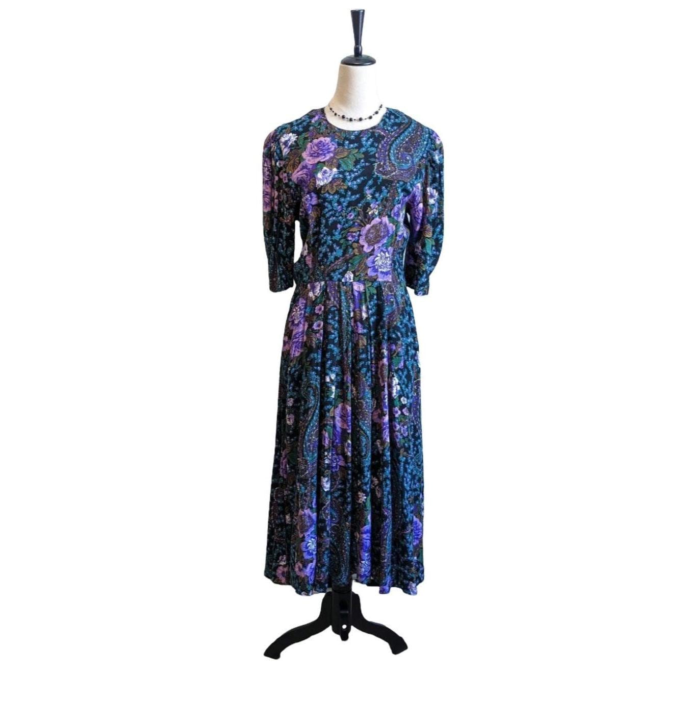 princess polly baby blue dress 90s Gray Crinkle Rayon Boho Maxi Dress – Embroidered Long Sleeve Fairy Dress, L