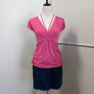 Vintage Y2K Whimsigoth Fairy Blouse | Pink Fuchsia | Medium by Hot Kiss E23335