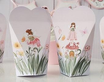 Watercolor Fairy Birthday Favor Boxes Party Decorations Fairy Garden Candy Boxes Butterfly Pixie Girl Birthday Decor For First Birthday