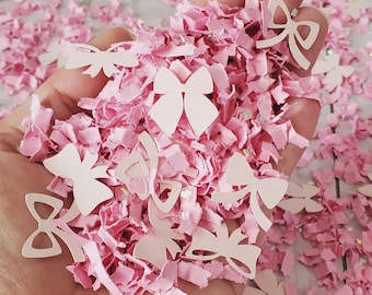Pink Bow Confetti Coquette Party Decorations Girly First Birthday Confetti Table Decor Pink Bow Baby Shower Party Decor Coquette Theme Bach