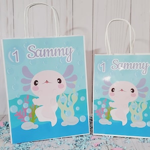 Axolotl Favor Bags Axolotl Birthday Party Decorations Axolotl Goodie Bags Axolotl Candy Bags