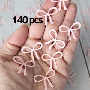 Pink Bow Confetti Coquette Party Decorations Girly First Birthday  Table Decor Bow Baby Shower Party Decor Tie The Knot Theme Bachelorette