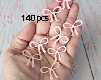 Pink Bow Confetti Coquette Party Decorations Girly First Birthday  Table Decor Bow Baby Shower Party Decor Tie The Knot Theme Bachelorette