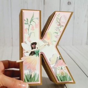 Decoração de festa de aniversário com letras 3D de fada em aquarela, decoração de festa temática de jardim de fadas, peça central, decoração de aniversário de menina para o primeiro aniversário