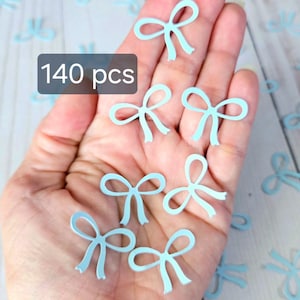 Light Blue Bow Confetti Baby Shower Coquette Party Decoration Girly Birthday Confetti Table Decor She&#39;s Tying The Knot Party Decor