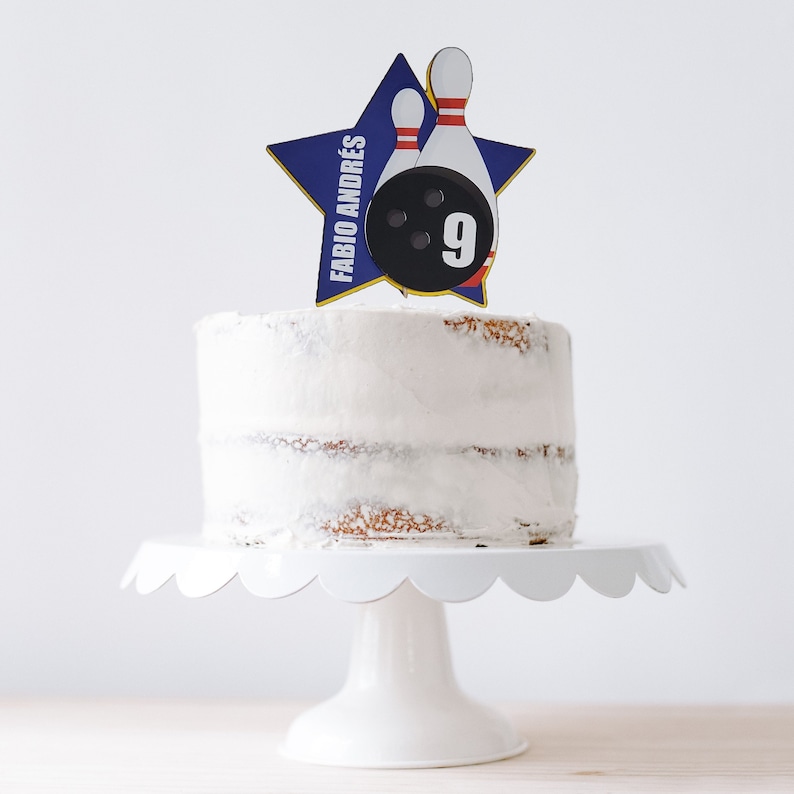 Bowling Cake Topper, Bowling Party Decorations, Personalized Bowling