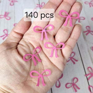 Hot Pink Bow Confetti Coquette Party Decoration Fuchsia Girly Birthday Table Decor She&#39;s Tying The Knot Party Decor Theme Bachelorett