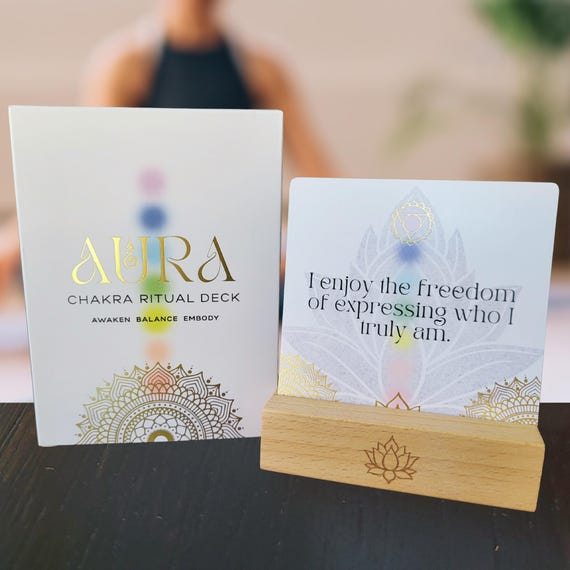 Aura Chakra Affirmation Cards: Meditation, Mindfulness Activity Cards, Emotional Self-Care, Energy Wellness Cards, Spiritual Gift for Woman.